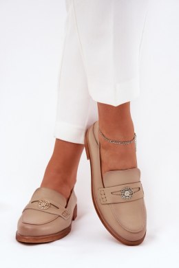Mokasyny Model Vinceza 18100 Beige - Step in style Step in style