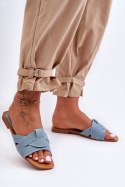 Sandał Klapki Model Aversa W-112 Light Blue - Step in style Step in style Sandał Klapki Model Aversa W-112 Light Blue - Step in style Step in style