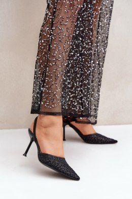 Szpilki Model Berilae B1639-202 Black Brokat - Step in style Step in style