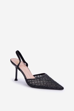 Szpilki Model Berilae B1639-202 Black Brokat - Step in style Step in style