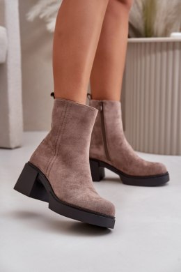 Botki Model Meriluna YK39P Dark Beige - Step in style Step in style