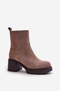 Botki Model Meriluna YK39P Dark Beige - Step in style Step in style Botki Model Meriluna YK39P Dark Beige - Step in style Step in style