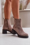 Botki Model Meriluna YK39P Dark Beige - Step in style Step in style Botki Model Meriluna YK39P Dark Beige - Step in style Step in style