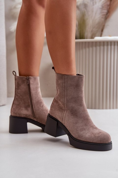 Botki Model Meriluna YK39P Dark Beige - Step in style Step in style Botki Model Meriluna YK39P Dark Beige - Step in style Step in style