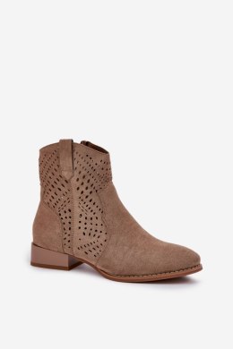 Botki Model Neliawen ASA197-30 Beige - Step in style Step in style