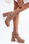 Botki Model Tiselo 168-500 Beige - Step in style Step in style Botki Model Tiselo 168-500 Beige - Step in style Step in style
