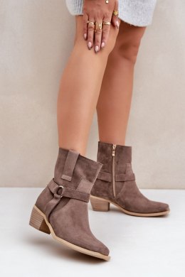 Botki Model Zazoo 3444/2 Brown Zamsz - Step in style Step in style