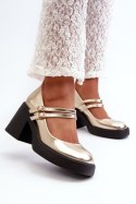 Czółenka Model Halmina M381 Gold - Step in style Step in style Czółenka Model Halmina M381 Gold - Step in style Step in style