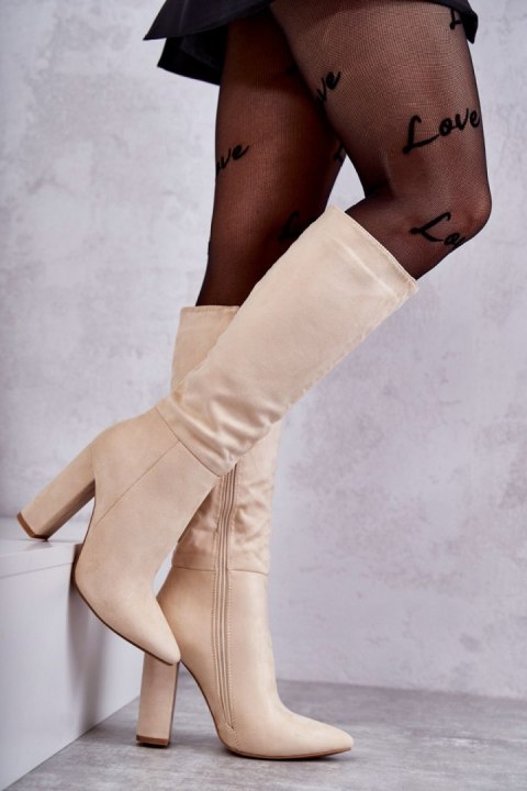 Kozaki Model Tressa NC1299 Beige Zamsz - Step in style Step in style Kozaki Model Tressa NC1299 Beige Zamsz - Step in style Step in style