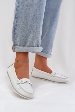 Mokasyny Model S.Barski LR51-547 White - Step in style Step in style