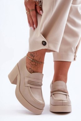 Półbuty Model Gelanor 20157 Beige Skóra - Step in style Step in style