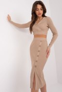 Spódnica Komplet Model EM-KMPL-ZM13013.67 Dark Beige - Factory Price Factory Price Spódnica Komplet Model EM-KMPL-ZM13013.67 Dark Beige - Factory Price Factory Price