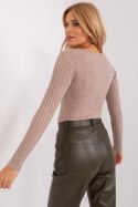 Sweter Damski Model PM-SW-PM1088.25 Dark Beige - Factory Price Factory Price Sweter Damski Model PM-SW-PM1088.25 Dark Beige - Factory Price Factory Price