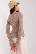 Sweter Damski Model PM-SW-PM1089.09P Dark Beige - Factory Price Factory Price Sweter Damski Model PM-SW-PM1089.09P Dark Beige - Factory Price Factory Price