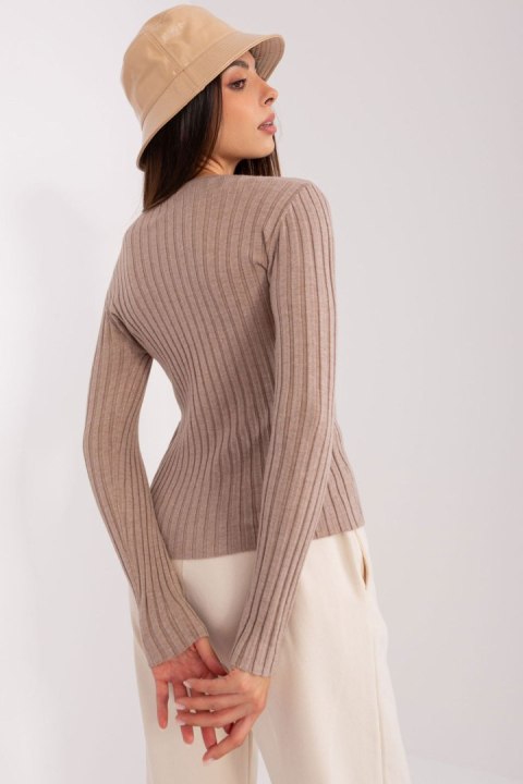 Sweter Damski Model PM-SW-PM1089.09P Dark Beige - Factory Price Factory Price Sweter Damski Model PM-SW-PM1089.09P Dark Beige - Factory Price Factory Price