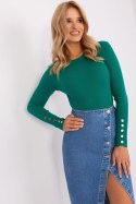Sweter Damski Model PM-SW-PM685.39P Dark Green - Factory Price Factory Price Sweter Damski Model PM-SW-PM685.39P Dark Green - Factory Price Factory Price