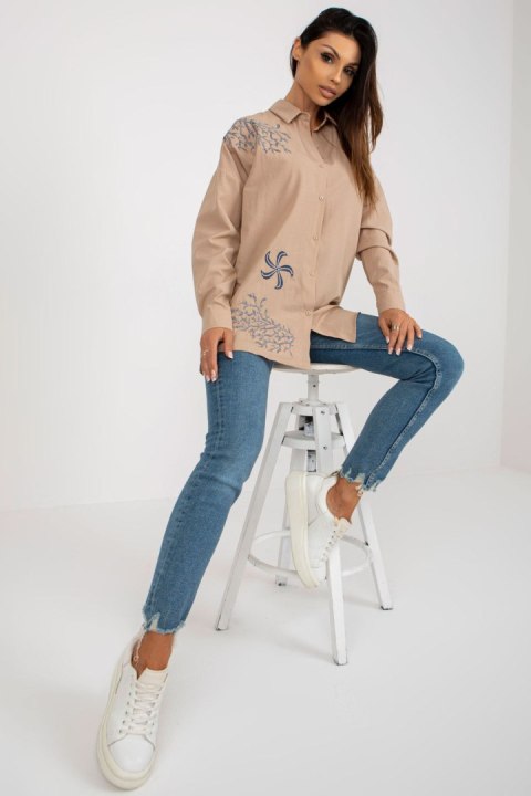 Koszula Damska Model TO-KS-7005.34P Beige - Factory Price Factory Price Koszula Damska Model TO-KS-7005.34P Beige - Factory Price Factory Price
