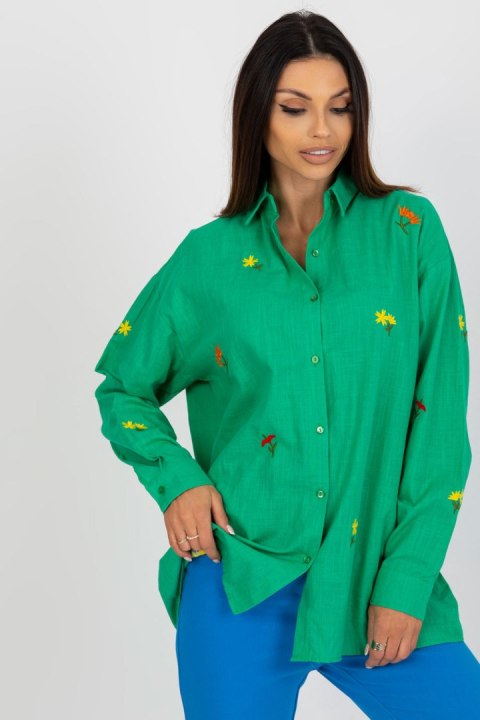 Koszula Damska Model TO-KS-7121.08P Green - Factory Price Factory Price Koszula Damska Model TO-KS-7121.08P Green - Factory Price Factory Price