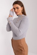 Sweter Damski Model PM-SW-PM-3217.08 Grey - Factory Price Factory Price Sweter Damski Model PM-SW-PM-3217.08 Grey - Factory Price Factory Price