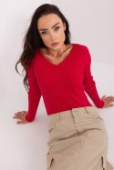 Sweter Damski Model PM-SW-PM1088.25 Red - Factory Price Factory Price Sweter Damski Model PM-SW-PM1088.25 Red - Factory Price Factory Price