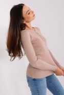 Sweter Damski Model PM-SW-Y-0078.87 Dark Beige - Factory Price Factory Price Sweter Damski Model PM-SW-Y-0078.87 Dark Beige - Factory Price Factory Price