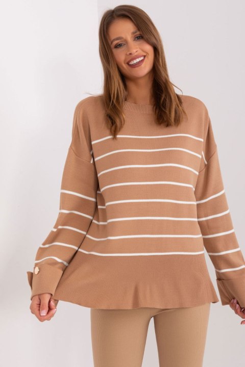 Sweter Damski Model TO-SW-010.06X Camel - Factory Price Factory Price Sweter Damski Model TO-SW-010.06X Camel - Factory Price Factory Price