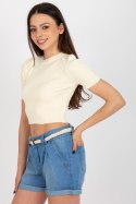 Bluzka Model BA-BZ-2305.32 Light Beige - Badu Badu Bluzka Model BA-BZ-2305.32 Light Beige - Badu Badu