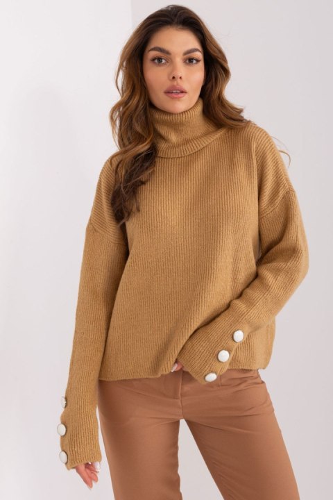 Golf Damski Model BA-SW-015.01P Camel - Badu Badu Golf Damski Model BA-SW-015.01P Camel - Badu Badu