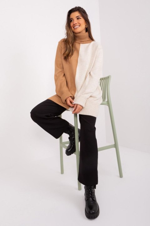Golf Damski Model BA-SW-0234.65P Camel - Badu Badu Golf Damski Model BA-SW-0234.65P Camel - Badu Badu