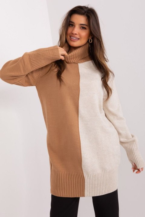 Golf Damski Model BA-SW-0234.65P Camel - Badu Badu Golf Damski Model BA-SW-0234.65P Camel - Badu Badu