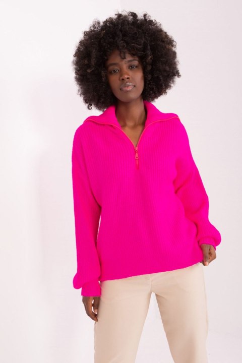 Golf Damski Model BA-SW-0374.07P Fluo Pink - Badu Badu Golf Damski Model BA-SW-0374.07P Fluo Pink - Badu Badu