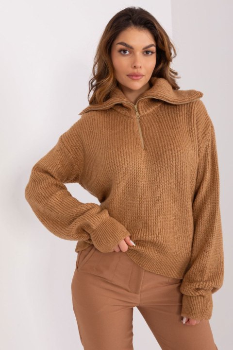 Golf Damski Model BA-SW-0374.35P Camel - Badu Badu Golf Damski Model BA-SW-0374.35P Camel - Badu Badu