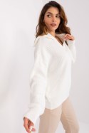Golf Damski Model BA-SW-0374.35P Ecru - Badu Badu Golf Damski Model BA-SW-0374.35P Ecru - Badu Badu