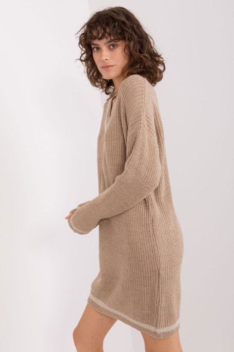 Sukienka Model BA-SK-8023-1.29X Dark Beige - Badu Badu Sukienka Model BA-SK-8023-1.29X Dark Beige - Badu Badu