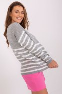 Sweter Damski Model BA-BZ-2201.62P Grey - Badu Badu Sweter Damski Model BA-BZ-2201.62P Grey - Badu Badu
