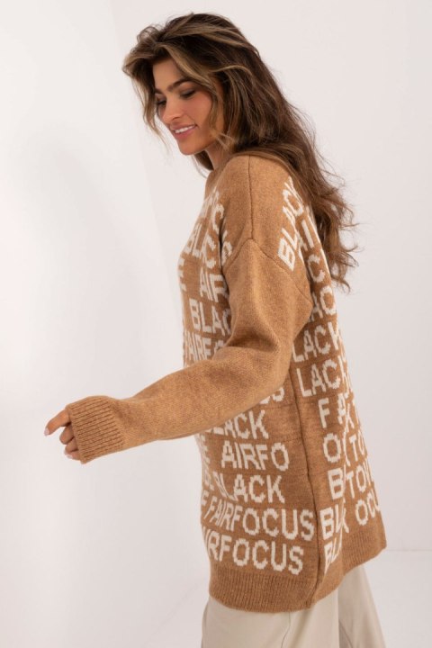 Sweter Damski Model BA-SW-0546.07 Camel - Badu Badu Sweter Damski Model BA-SW-0546.07 Camel - Badu Badu