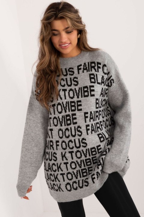 Sweter Damski Model BA-SW-0546.07 Grey - Badu Badu Sweter Damski Model BA-SW-0546.07 Grey - Badu Badu