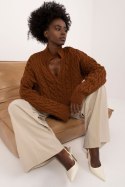Sweter Damski Model BA-SW-0617.04 Brown - Badu Badu Sweter Damski Model BA-SW-0617.04 Brown - Badu Badu