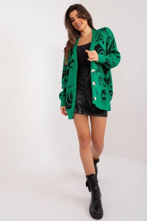 Sweter Damski Model BA-SW-12038.20 Black/Green - Badu Badu Sweter Damski Model BA-SW-12038.20 Black/Green - Badu Badu