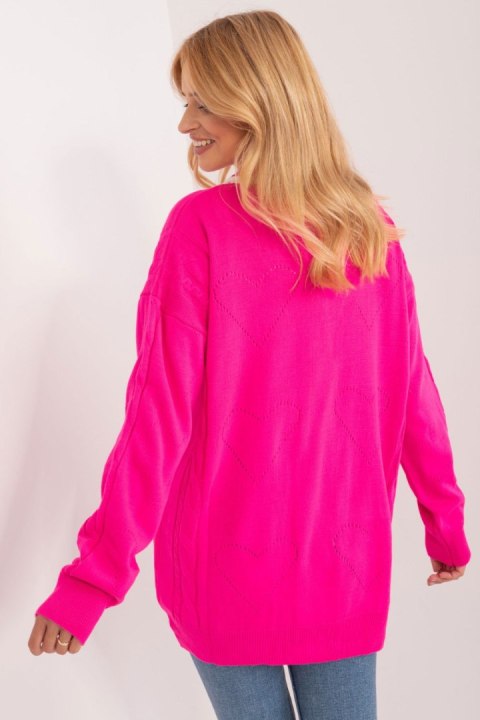 Sweter Damski Model BA-SW-12055.14X Fluo Pink - Badu Badu Sweter Damski Model BA-SW-12055.14X Fluo Pink - Badu Badu