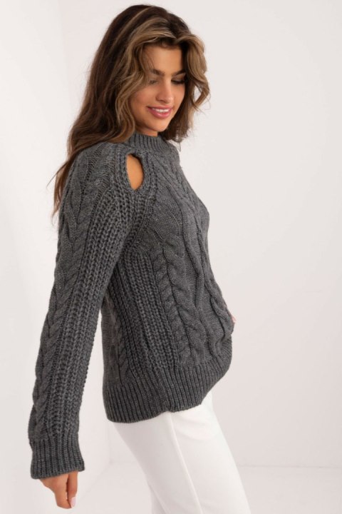 Sweter Damski Model BA-SW-1560.19 Dark Grey - Badu Badu Sweter Damski Model BA-SW-1560.19 Dark Grey - Badu Badu