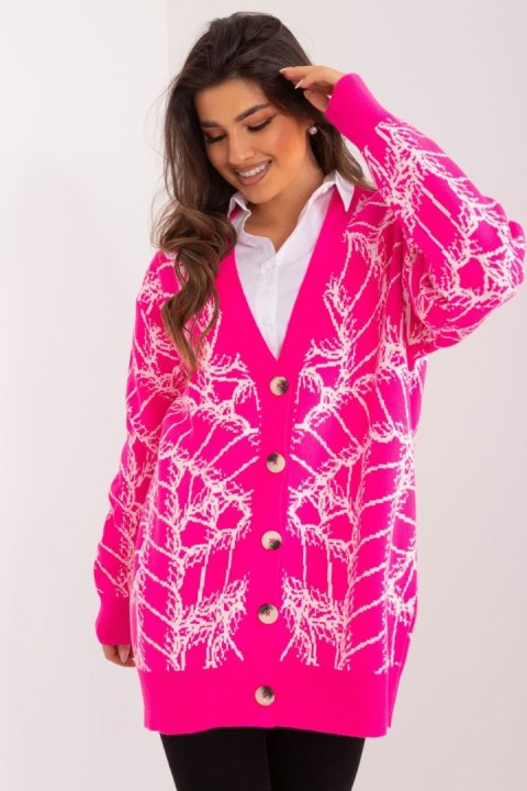Sweter Damski Model BA-SW-2040.78 Fluo Pink - Badu Badu Sweter Damski Model BA-SW-2040.78 Fluo Pink - Badu Badu