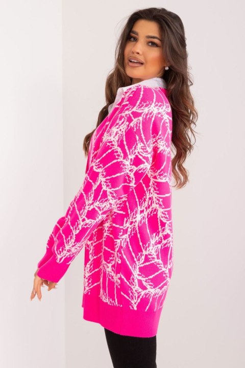 Sweter Damski Model BA-SW-2040.78 Fluo Pink - Badu Badu Sweter Damski Model BA-SW-2040.78 Fluo Pink - Badu Badu