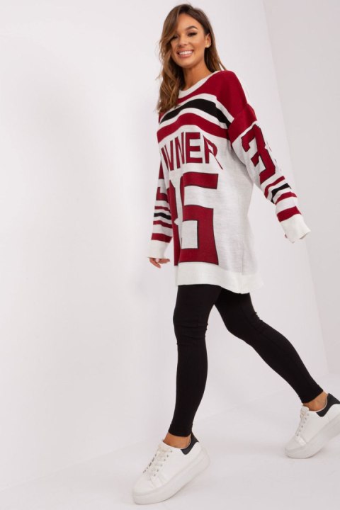 Sweter Damski Model BA-SW-2206.48P Bordo - Badu Badu Sweter Damski Model BA-SW-2206.48P Bordo - Badu Badu