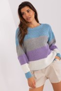 Sweter Damski Model BA-SW-8024.57P Grey/Blue - Badu Badu Sweter Damski Model BA-SW-8024.57P Grey/Blue - Badu Badu