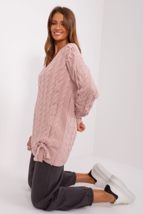 Sweter Damski Model BA-SW-8027.46P Light Pink - Badu Badu Sweter Damski Model BA-SW-8027.46P Light Pink - Badu Badu