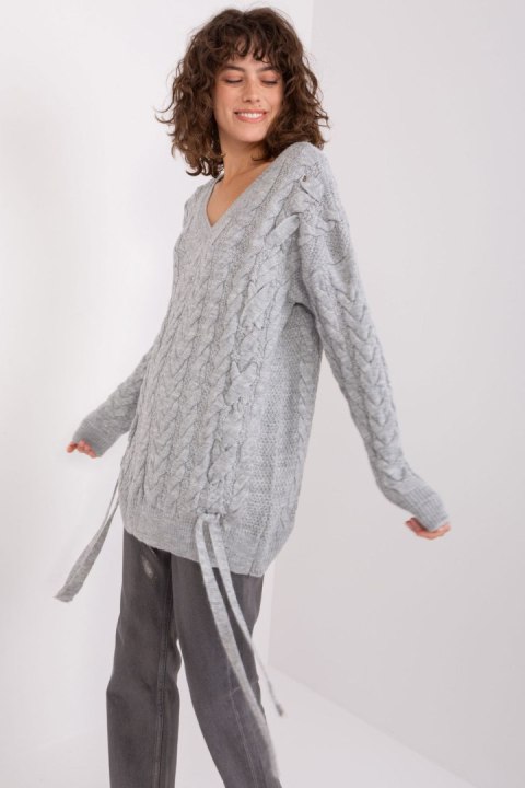 Sweter Damski Model BA-SW-8027.85P Grey - Badu Badu Sweter Damski Model BA-SW-8027.85P Grey - Badu Badu