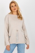 Sweter Damski Model BA-SW-8043.03 Beige - Badu Badu Sweter Damski Model BA-SW-8043.03 Beige - Badu Badu