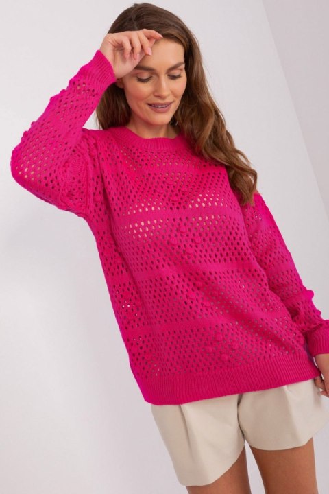 Sweter Damski Model BA-SW-9007.85P Fuksja - Badu Badu Sweter Damski Model BA-SW-9007.85P Fuksja - Badu Badu