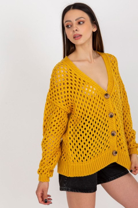 Sweter Damski Model BA-SW-9009.26P Dark Yellow - Badu Badu Sweter Damski Model BA-SW-9009.26P Dark Yellow - Badu Badu